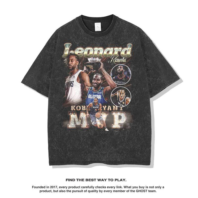 Nba T Shirt Short-Sleeved T-shirt Men's and Women's Retro Washed Casual Top Fashion High-quality pure cotton comfortable and trendy clothing