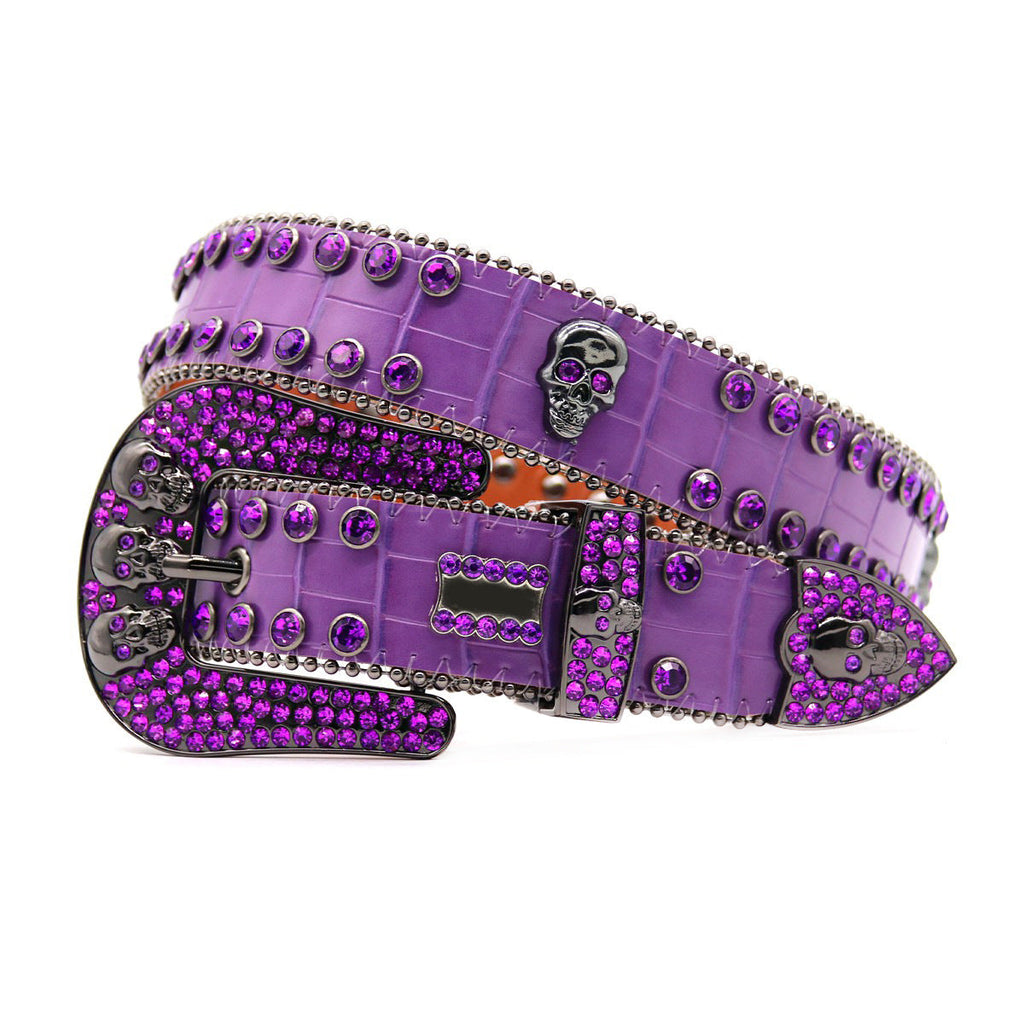 Hip-hop punk rhinestone belt zinc alloy pin buckle punk style
