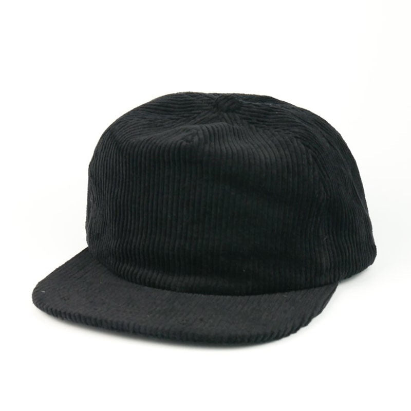 Trendy flat brimmed snapback hatscorduroyheattech autumn winter