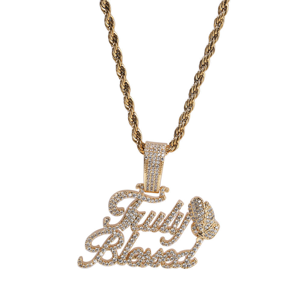 Jewelry Truly Blessed Letter Pendant with Diamonds Alphabet Pieces Spectrum