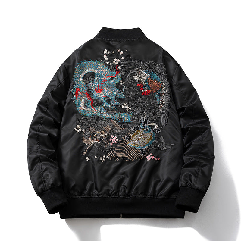 Mens Vintage Jackets Embroidered Jacket Air Force Flight Suit Baseball Suit