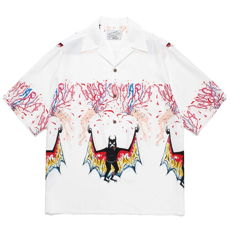 GUILTYPARTIES TIGER Shirts 24ss NECKFACE Co-branded Funny Graffiti, Hawaiian Short Sleeve Shirt