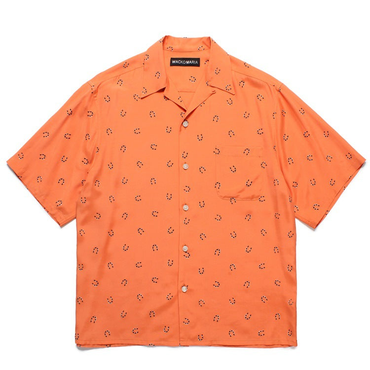 GUILTYPARTIES TIGER Shirts U-Magnet Full Print Casual Hawaiian Lapel Short Sleeve Shirt