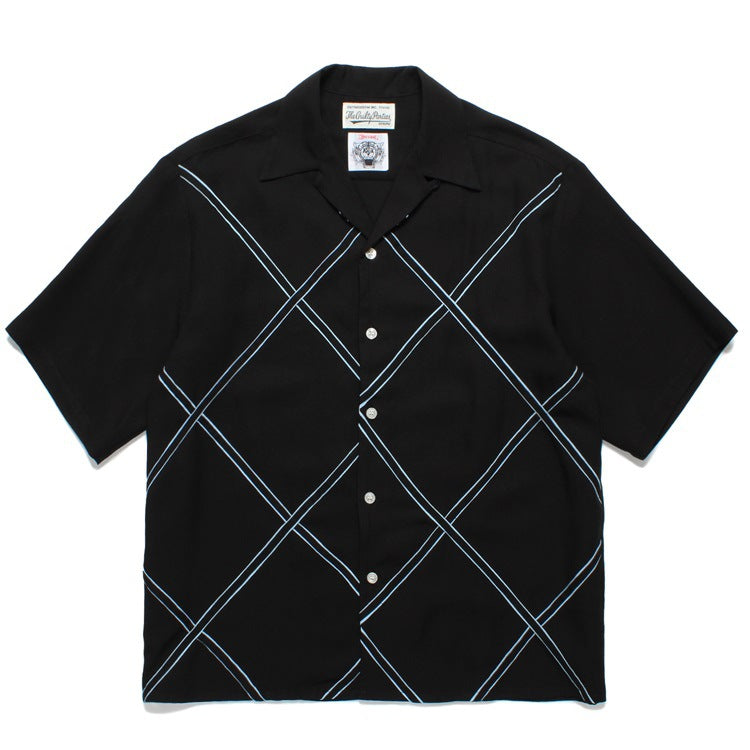 GUILTYPARTIES TIGER Shirts 24ss Shenxing checkered rayon, Hawaiian casual short-sleeved shirt men
