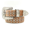 Hip-hop punk rhinestone belt rivet flower buckle punk style