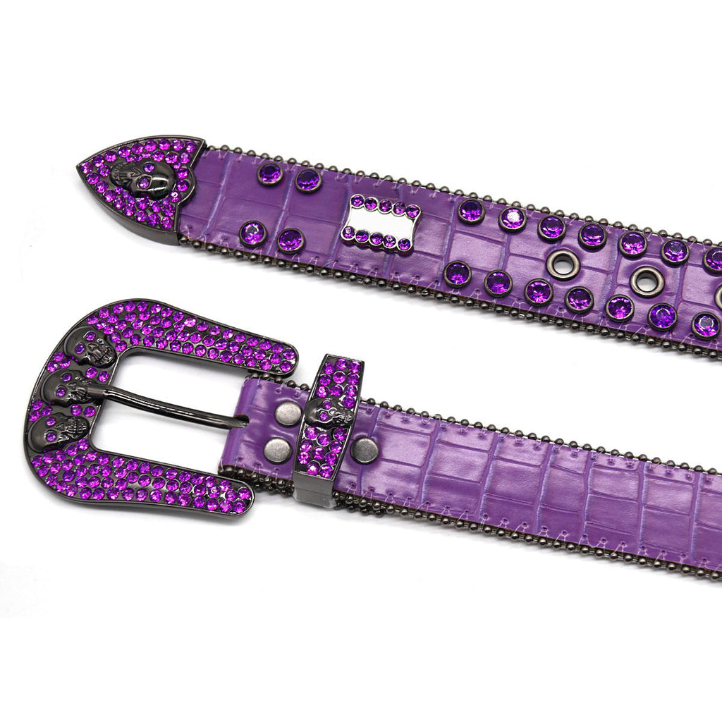 Hip-hop punk rhinestone belt zinc alloy pin buckle punk style