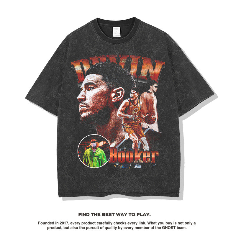 Nba T Shirt Basketball Jersey American Printed Short-Sleeved T-shirt Fashion Brand Men and Women High-quality pure cotton comfortable and trendy clothing