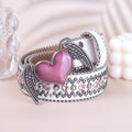 Hip-hop punk rhinestone belt retro red heart wings