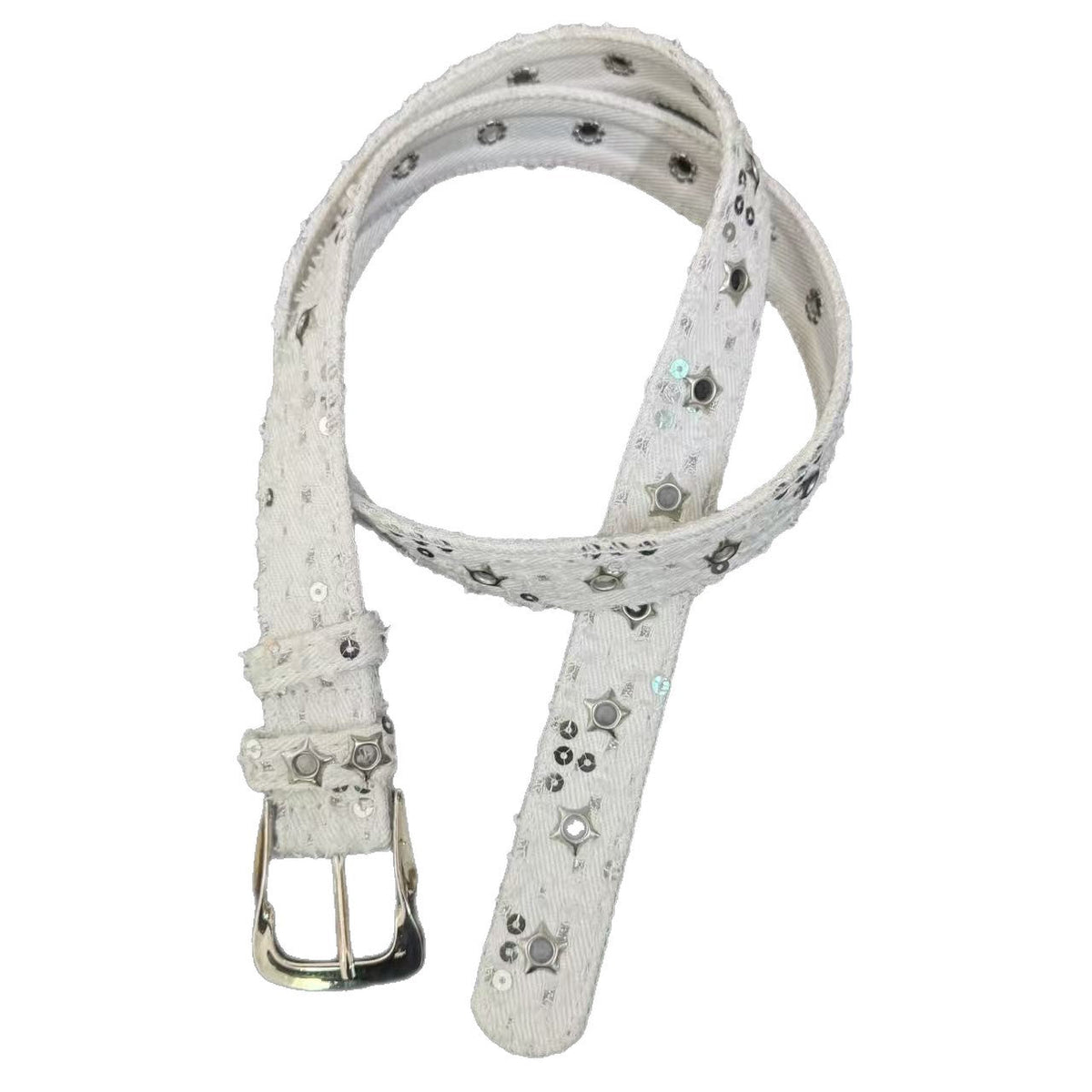 American vintage-style leather belt retro star rivet free punching belt belt belt y2k niche personality men's and women's versatile jeans belt