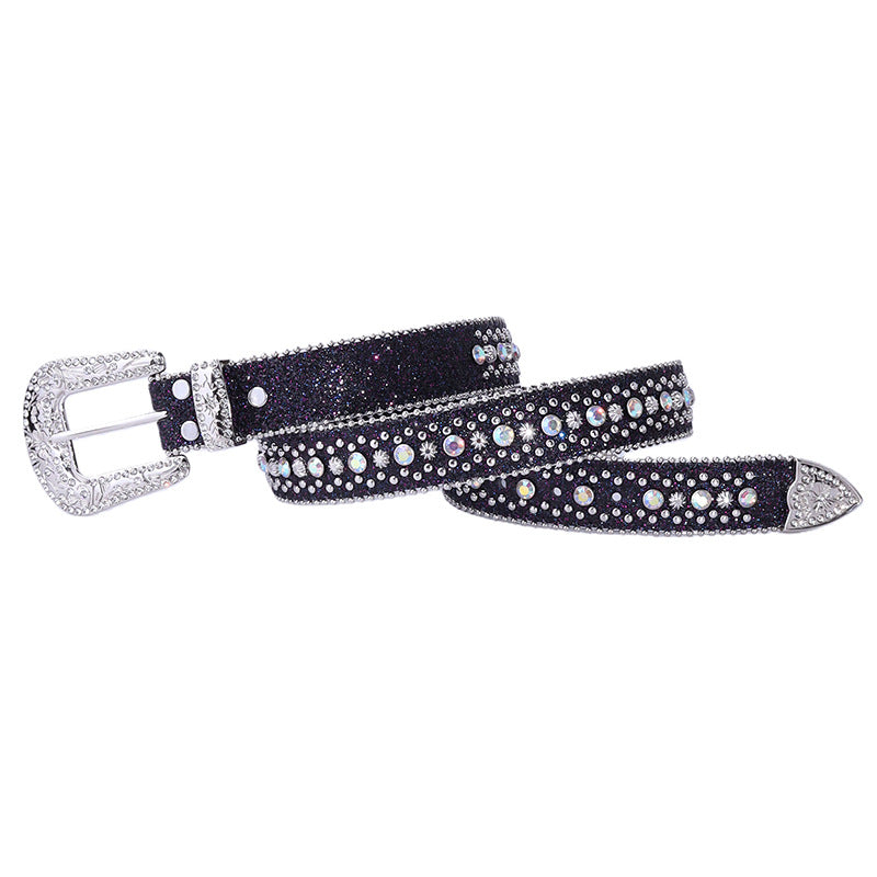 Hip-hop punk rhinestone belt artificial diamond