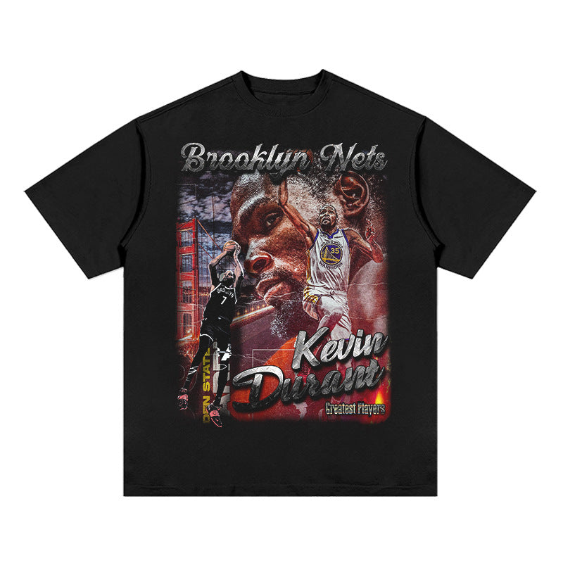 Nba T Shirt Durant Fashion Brand Printing Short Sleeve T-shirt High-quality pure cotton comfortable and trendy clothing