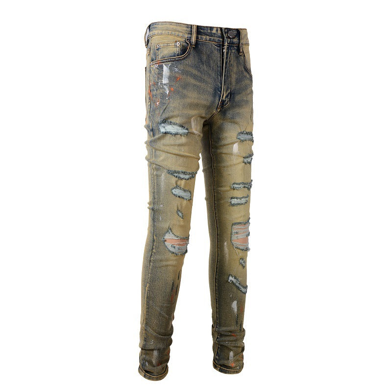 AM Jeans Graffiti Hole & Patch Stretch Slim Fit #6557