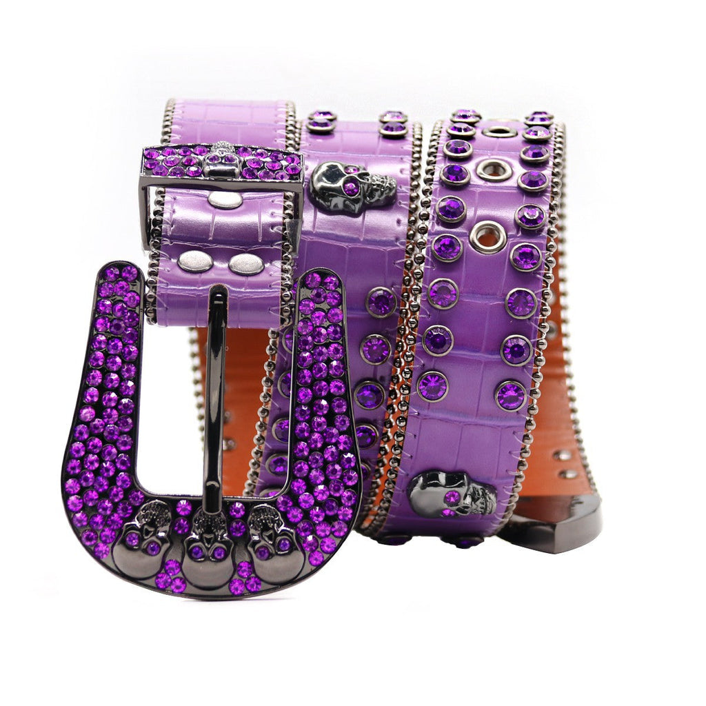 Hip-hop punk rhinestone belt zinc alloy pin buckle punk style