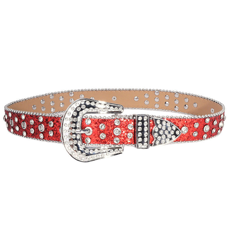 Hip-hop punk rhinestone belt kidsy2k five-pointed star decoration