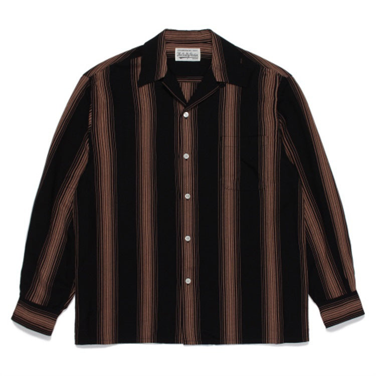 GUILTYPARTIES TIGER Long sleeved shirt plaid striped Hawaiian long-sleeved shirt