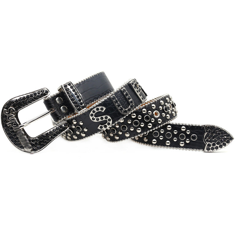 Hip-hop punk rhinestone belt punksurprise accessories