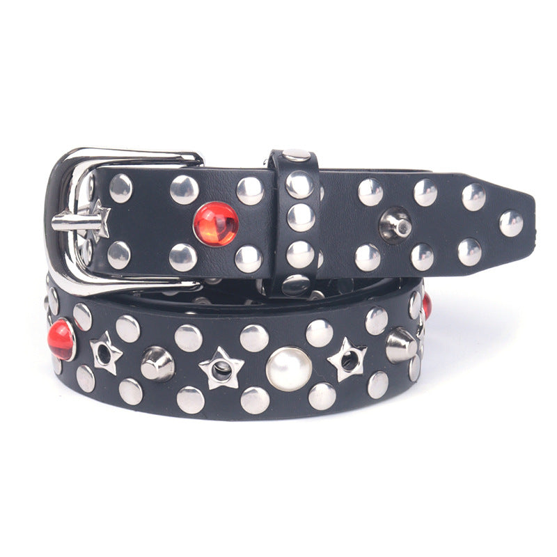 Hip-hop punk rhinestone belt kids gem decoration