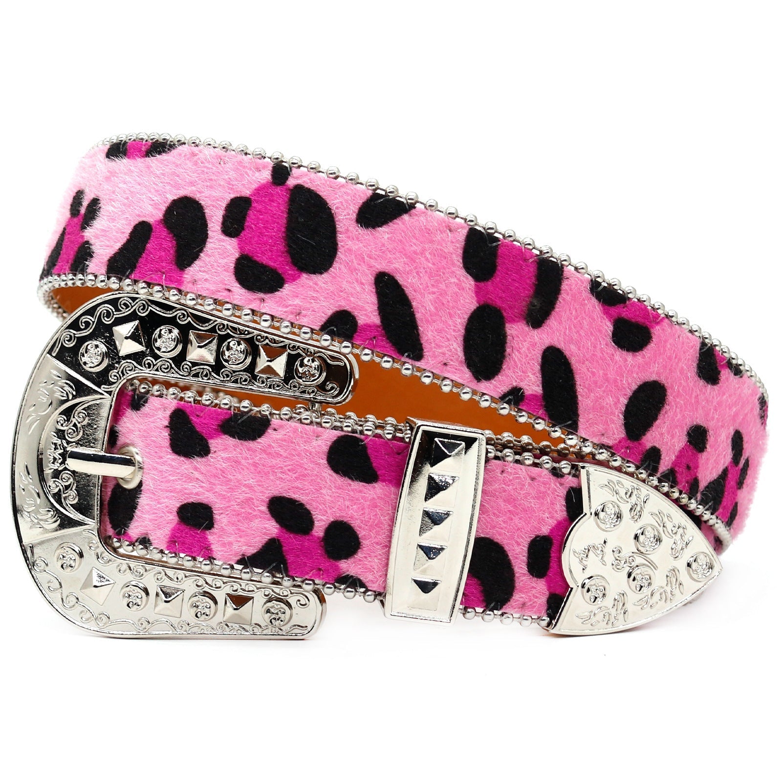 Hip-hop punk rhinestone belt leopard print