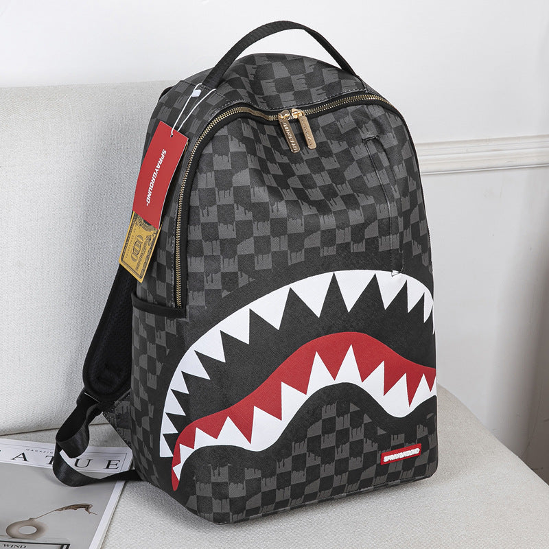 RIP ME OPEN Bag Shark teeth Personality creative backpack Shark funny ugly cute backpacking large capacity luminous