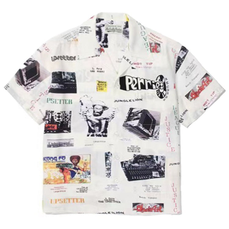 GUILTYPARTIES TIGER Shirts Reggae Element LEE PERRY Co-branded, Hawaiian Short Sleeve Shirt Men