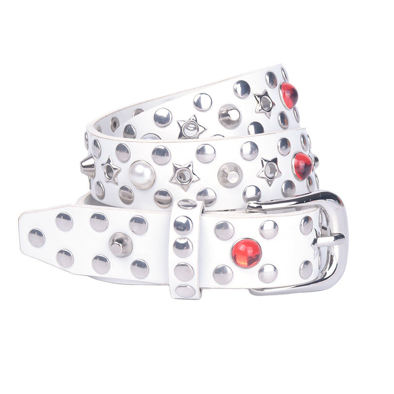 Hip-hop punk rhinestone belt kids gem decoration