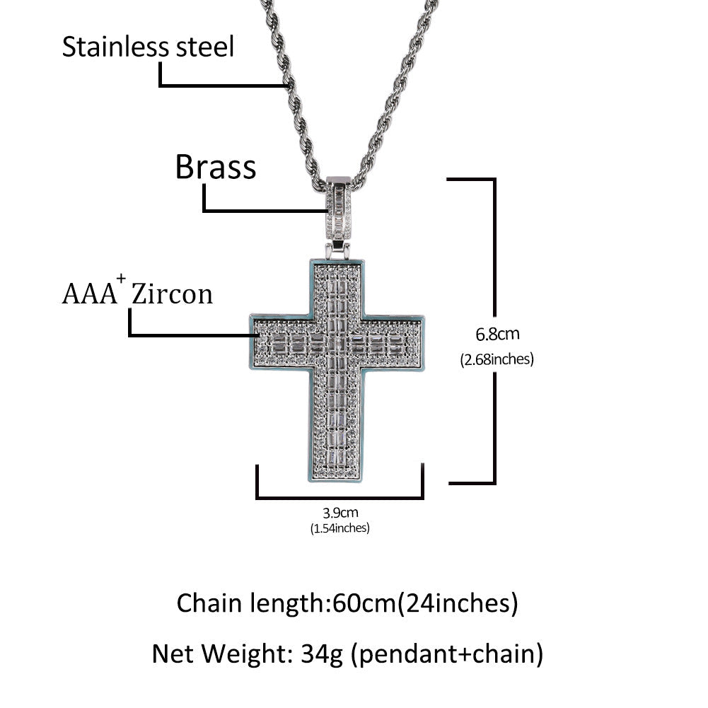 Jewelry Cross with Zircon Pendant Necklace Royalty Spectrum St. Valentine's