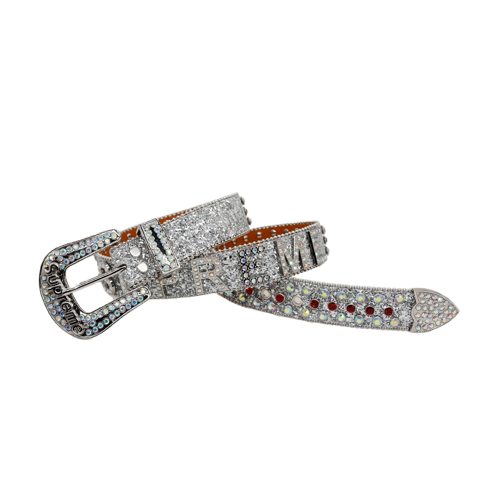 Hip-hop punk rhinestone belt glitter punkletter accessories
