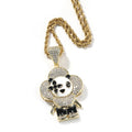 Jewelry Donkey Flower Pendant Shine Micro Zircon Male Female Animal Spectrum Far East