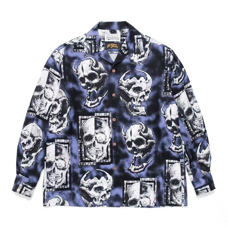 GUILTYPARTIES TIGER Long sleeved shirt 56 TATTOO STUDIO SHIRT Skull Skull Long Sleeve Shirt Men