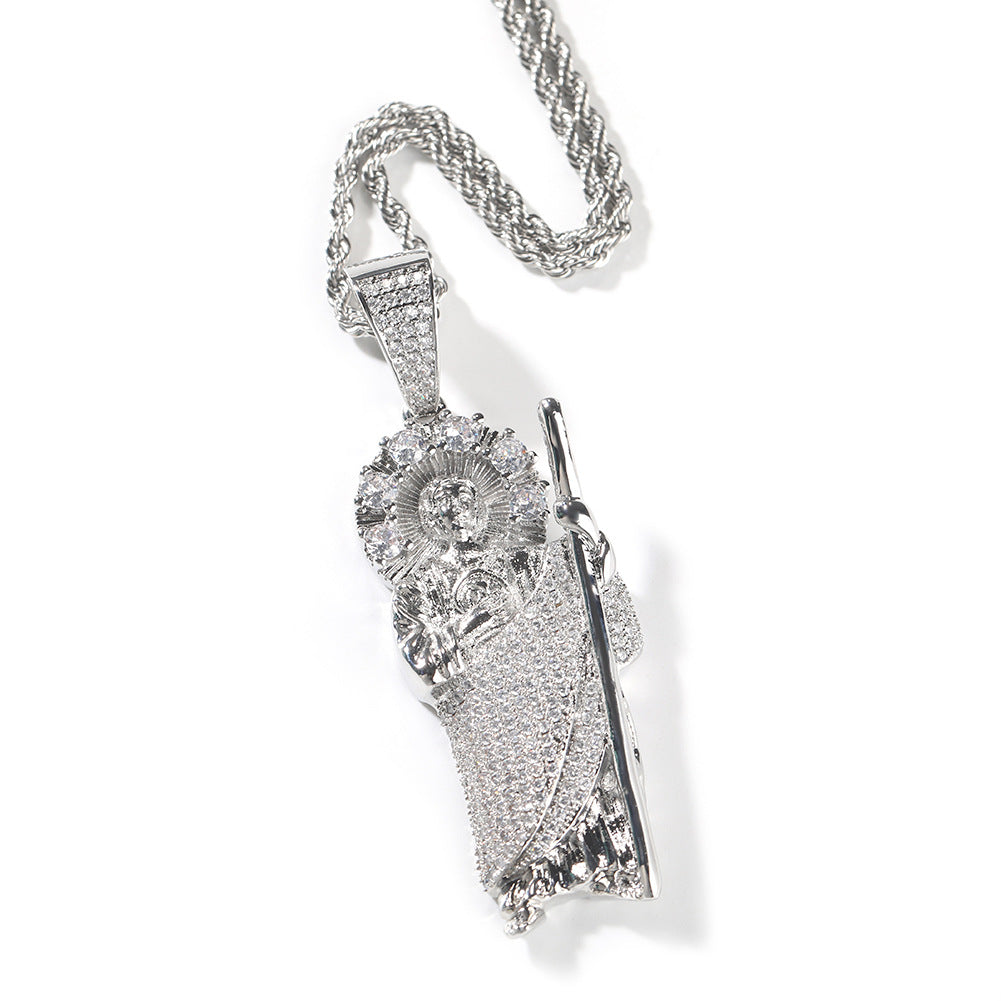 Jewelry Vintage Portrait Pendant Copper Set Zircon Pendant Angel Pieces Far East Spectrum Egypt Pieces