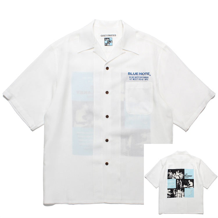 GUILTYPARTIES TIGER Shirts 24ss Art Blakey Jazz Drummer Hawaiian Short Sleeve Shirt