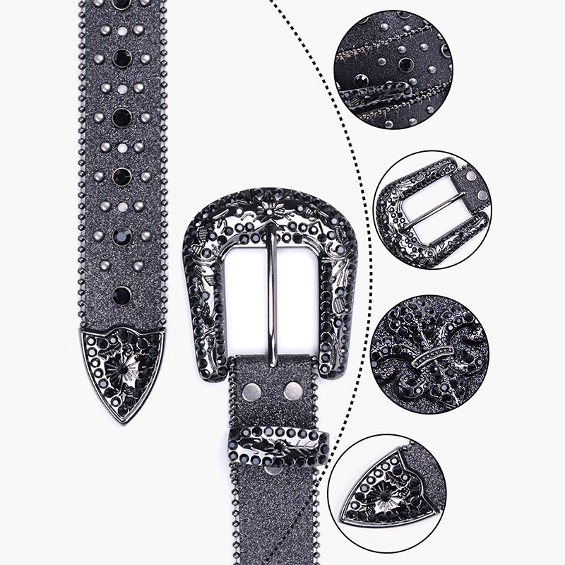 Hip-hop punk rhinestone belt crown decoration