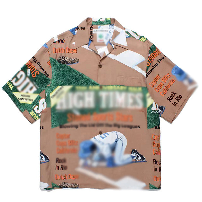 GUILTYPARTIES TIGER Shirts High Times Original Poster Lick Mama Hawaiian Short Sleeve Shirt