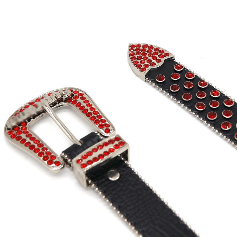 Hip-hop punk rhinestone belt punkletter pin buckle