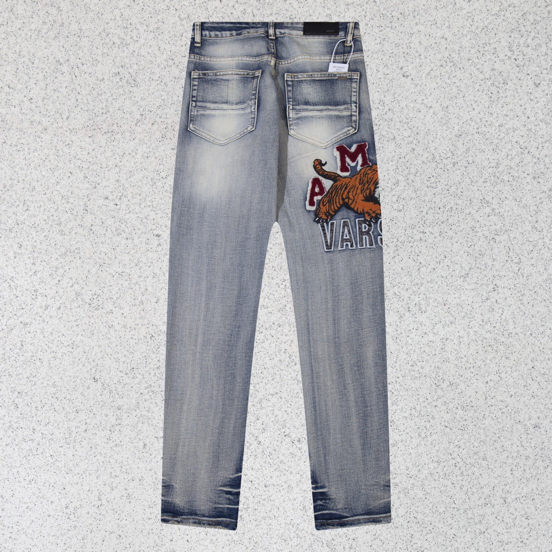 AMIRI Jeans Tiger Embroidery Casual Jeans
