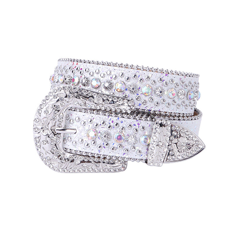 Hip-hop punk rhinestone belt artificial diamond