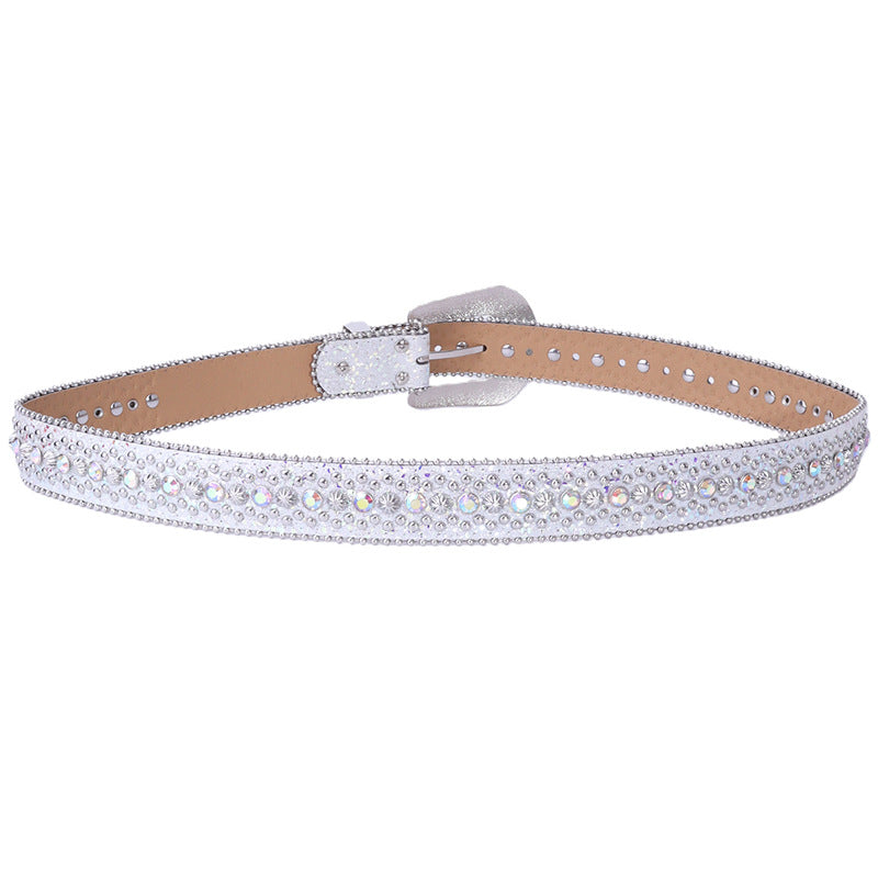 Hip-hop punk rhinestone belt artificial diamond