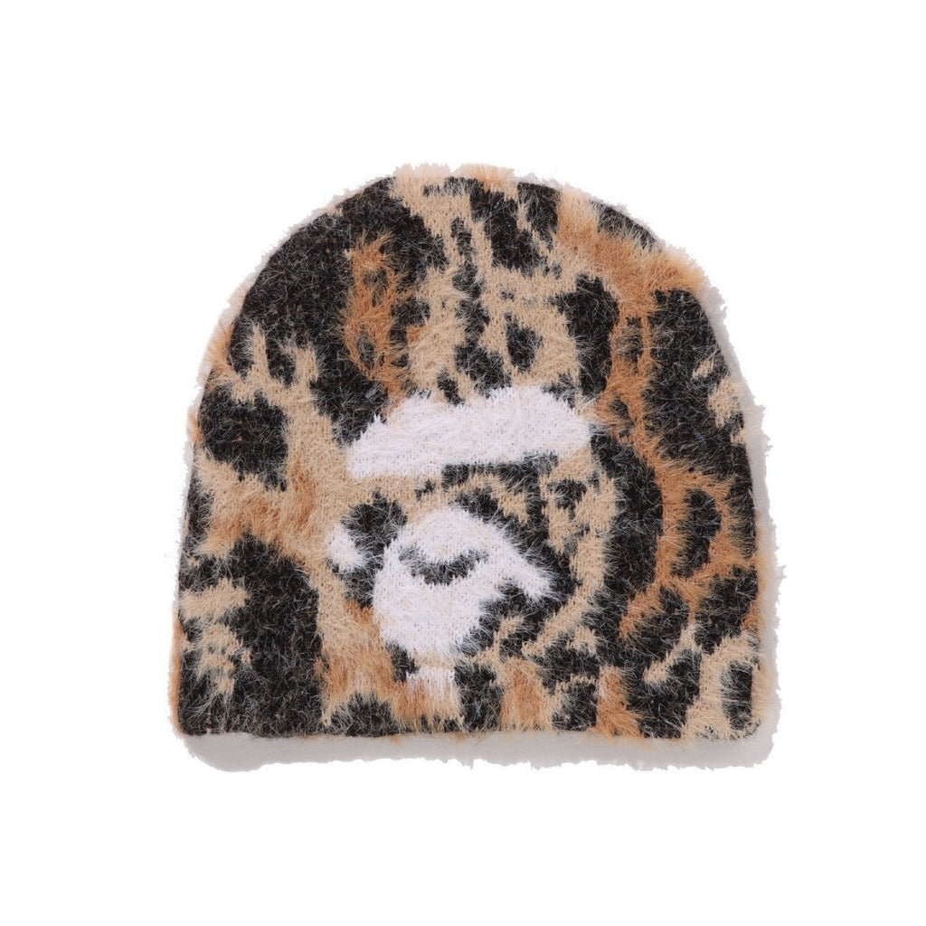 Bathing ape autumn and winter new plush knitted pullover hat tie-dye camouflage