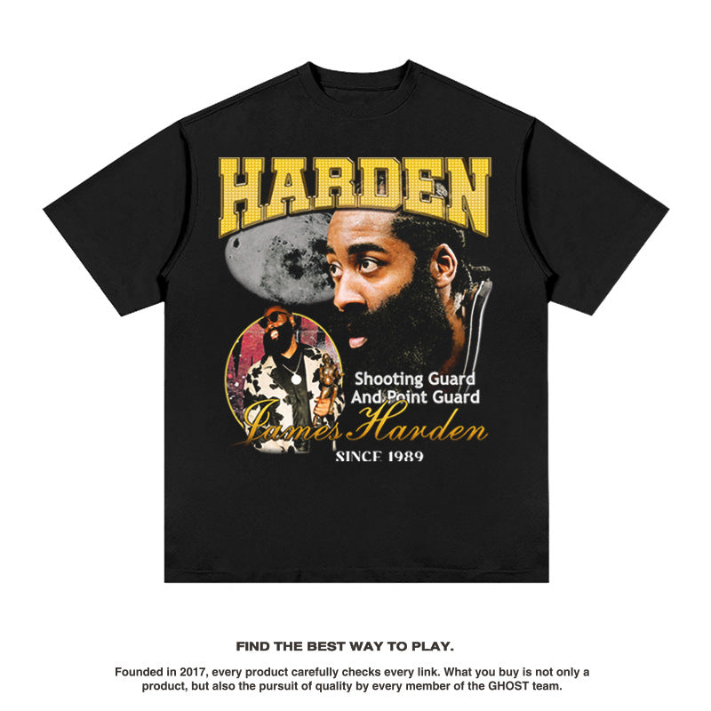 Nba T Shirt Printed Short Sleeve T-shirt Top Washed Pure Cotton High-quality pure cotton comfortable and trendy clothing