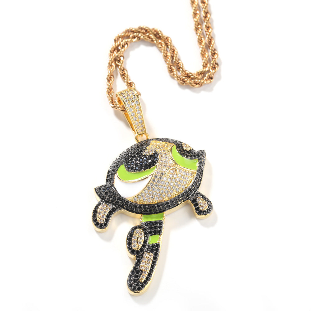 Jewelry Powerpuff Girls Spectrum St. Valentine's Pendant Hip Hop Copper Anime The Powerpuff Girls Spectrum St. Valentine's