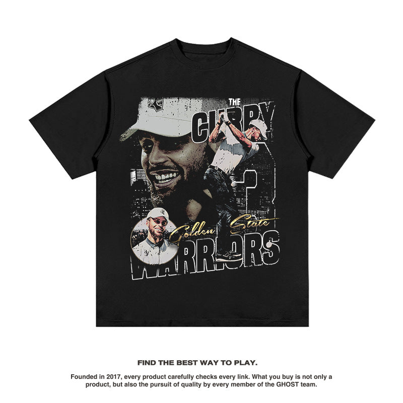 Nba T Shirt Curry Short-Sleeved T-shirt Loose Top Fashion Brand Summer High-quality pure cotton comfortable and trendy clothing