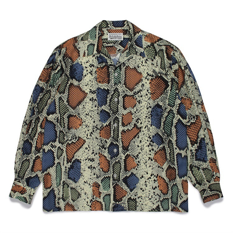 GUILTYPARTIES TIGER Long sleeved shirt New python, snake pattern color matching PYTHONT long-sleeved shirt men