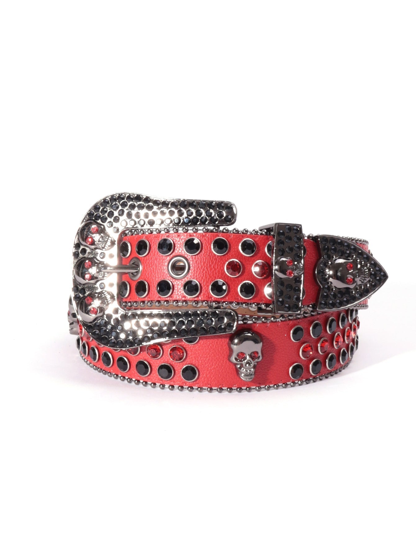 Hip-hop punk rhinestone belt punk style skull