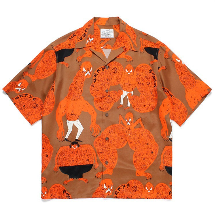 GUILTYPARTIES TIGER Shirts 24ss NECKFACE Co-branded Funny Graffiti, Hawaiian Short Sleeve Shirt