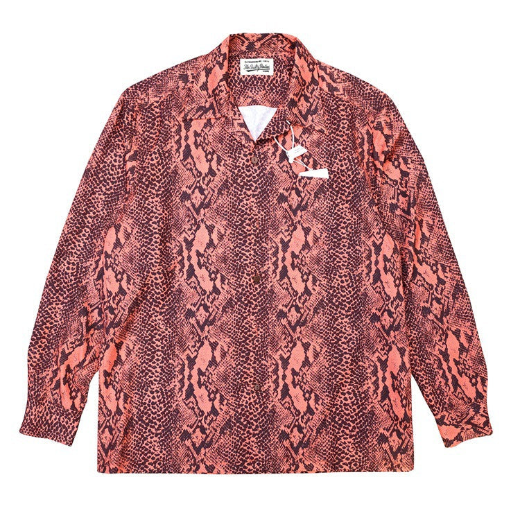 GUILTYPARTIES TIGER Long sleeved shirt Snake Hawaiian print long-sleeved shirt for men and women