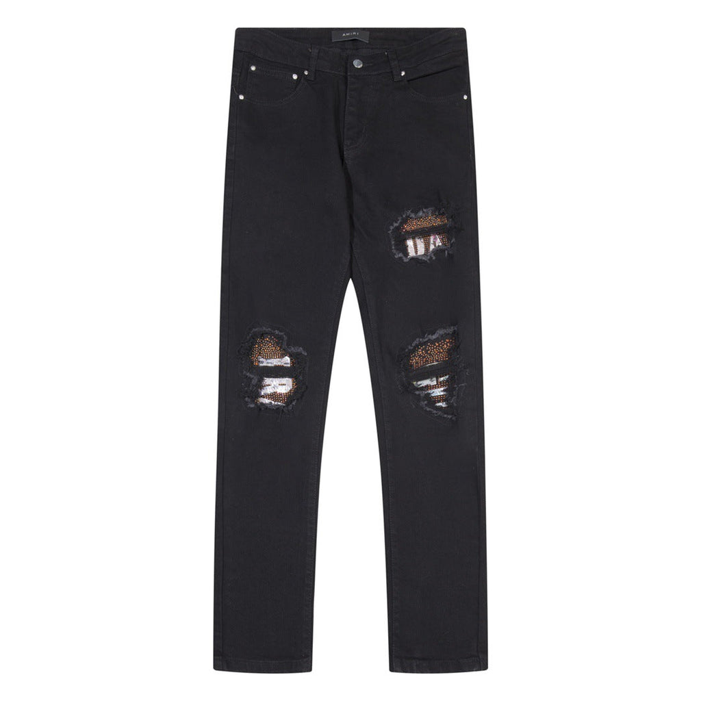 AMIRI Jeans Slim-Fit Ripped Jeans With DiAMIonds
