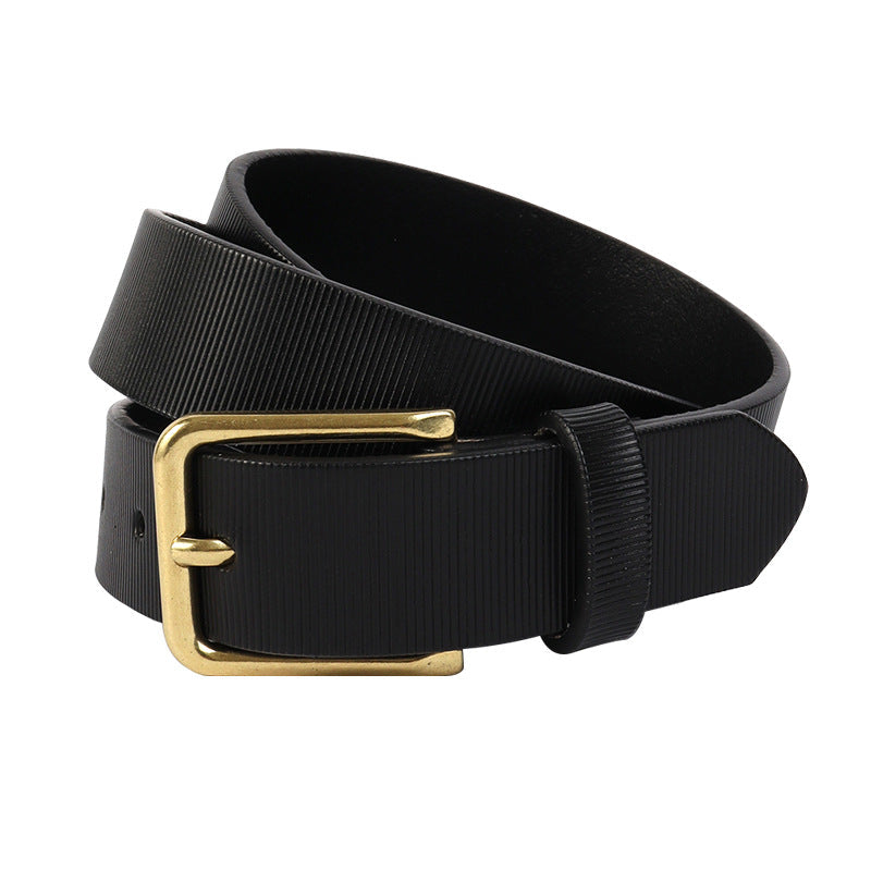 Hip-hop punk rhinestone belt with gold square buckle