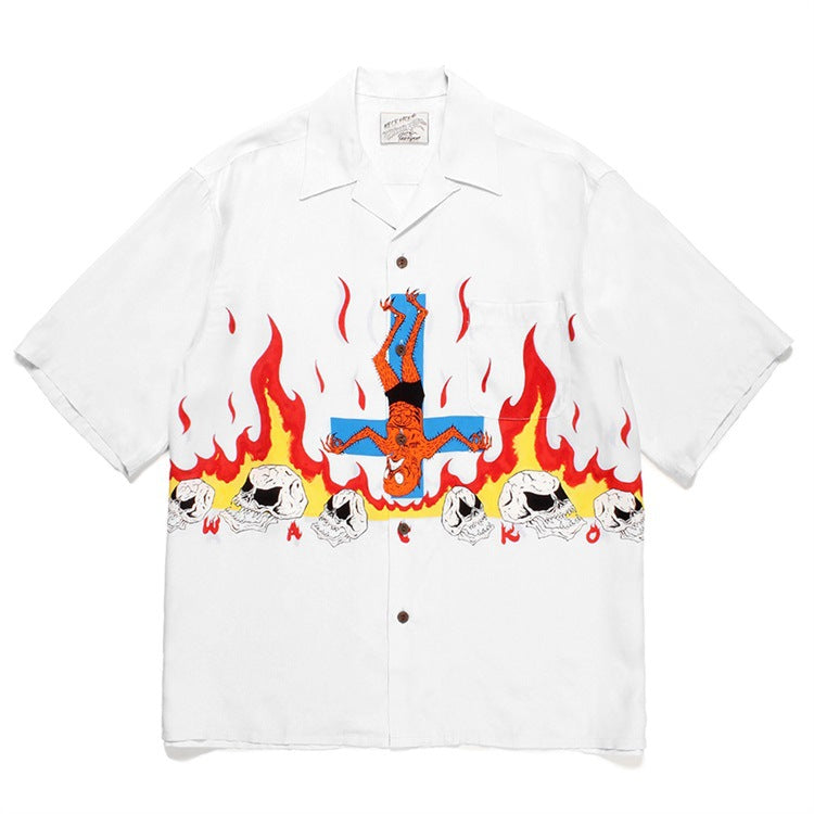 GUILTYPARTIES TIGER Shirts 24ss NECKFACE Co-branded Funny Graffiti, Hawaiian Short Sleeve Shirt