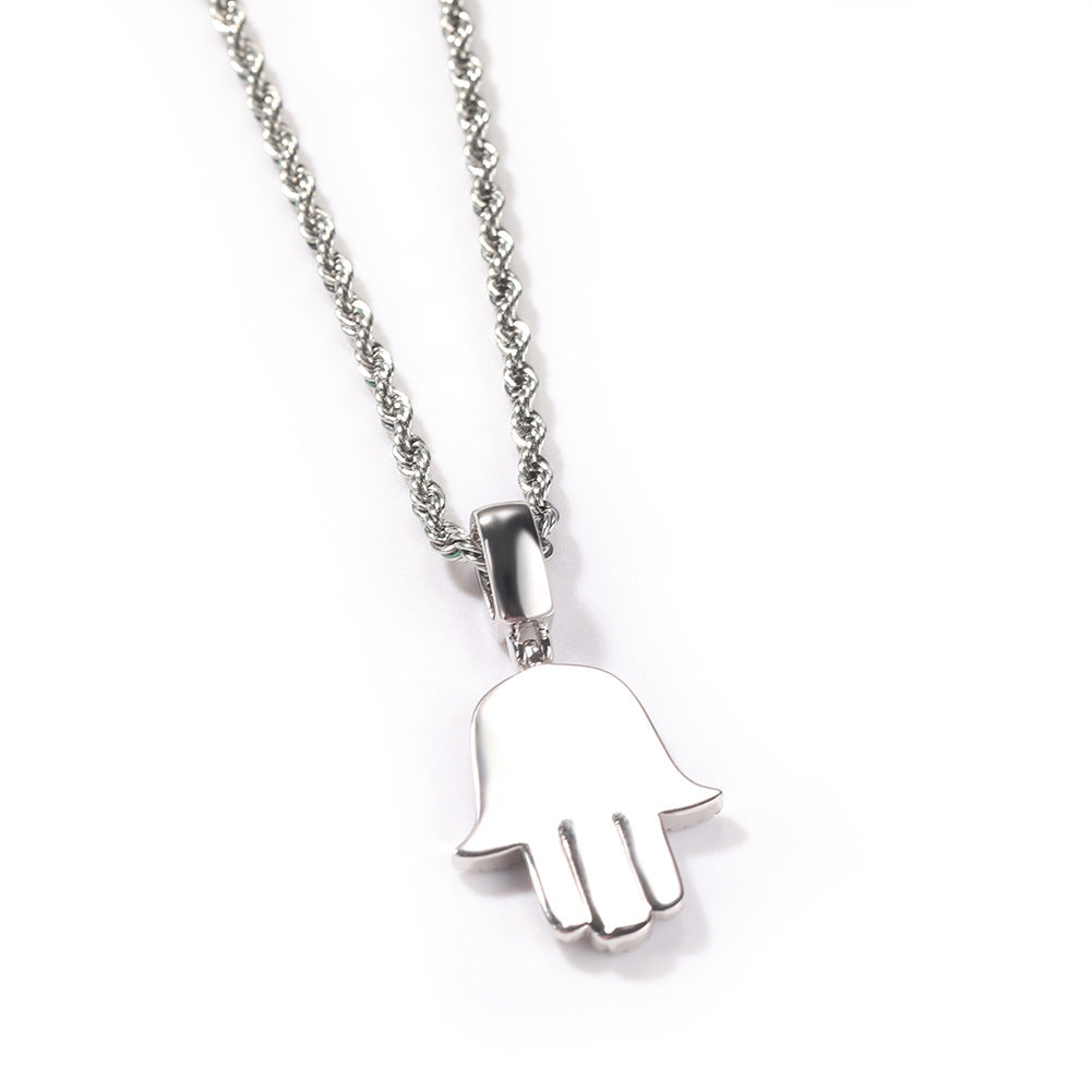 Jewelry Zircon Fatima Hand Pendant Hip Hop Rap rapper St. Valentine's Spectrum Far East