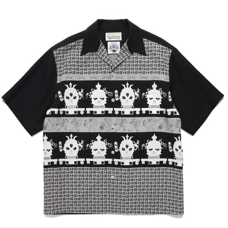 GUILTYPARTIES TIGER Shirts 24ss Shenxing checkered rayon, Hawaiian casual short-sleeved shirt men